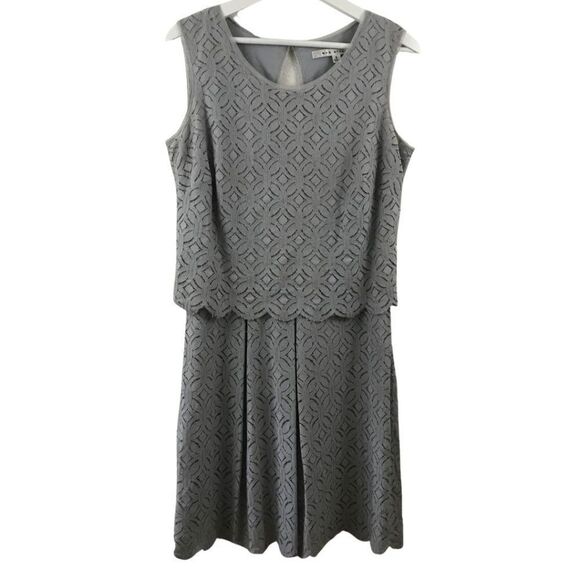 Max Studio gray sleeveless lace dress - Picture 1 of 7